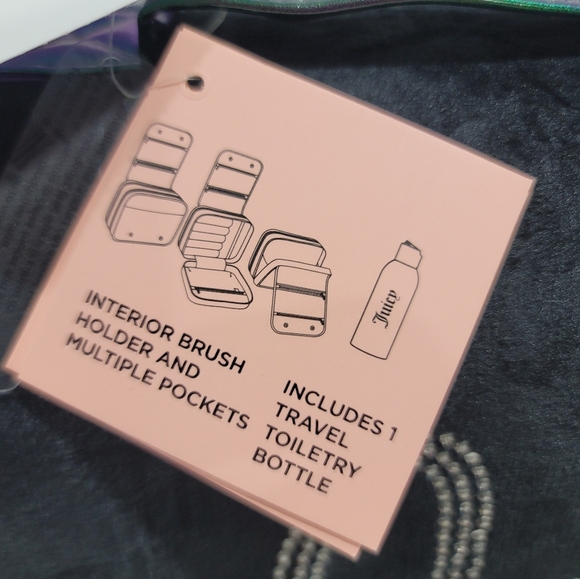 Juicy Couture Black & Rhinestones Logo Cosmetic  Bag, Makeup Case, Toiletry Bag - Picture 2 of 7